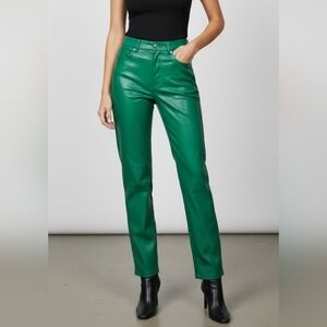 ZARA women's high-waisted faux leather trousers